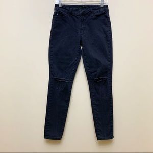 Kancan Skinny Ankle Mid Rise Distressed Black Jeans Sz 9/28